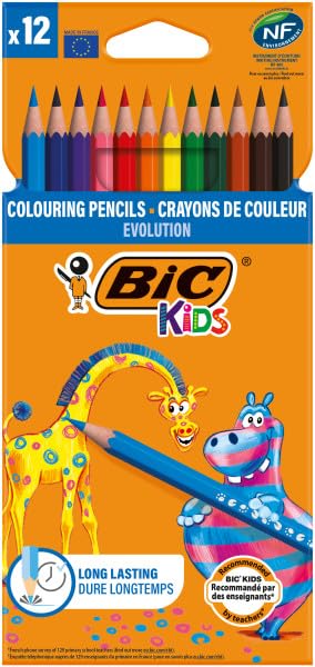 Bic Kids Evolution ECOlutions Colouring Pencils - Eco-Friendly, Durable Design for Kids 5+