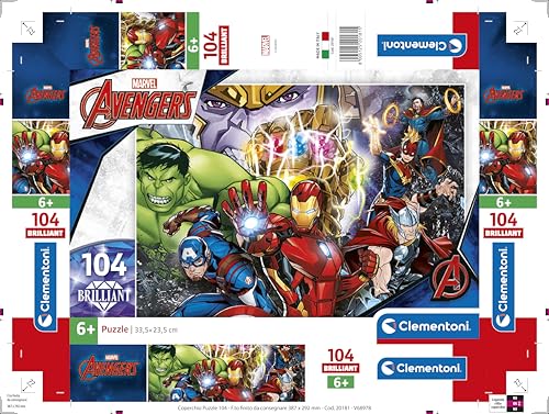 Clementoni Marvel Brilliant Puzzle - 104-Piece Jigsaw for Kids, Ages 6+ 6