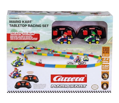 Carrera RC Mario Kart Tabletop Racing Set - Mario & Luigi 1:43 Scale | 2.4GHz | Includes 45 Track Elements 2