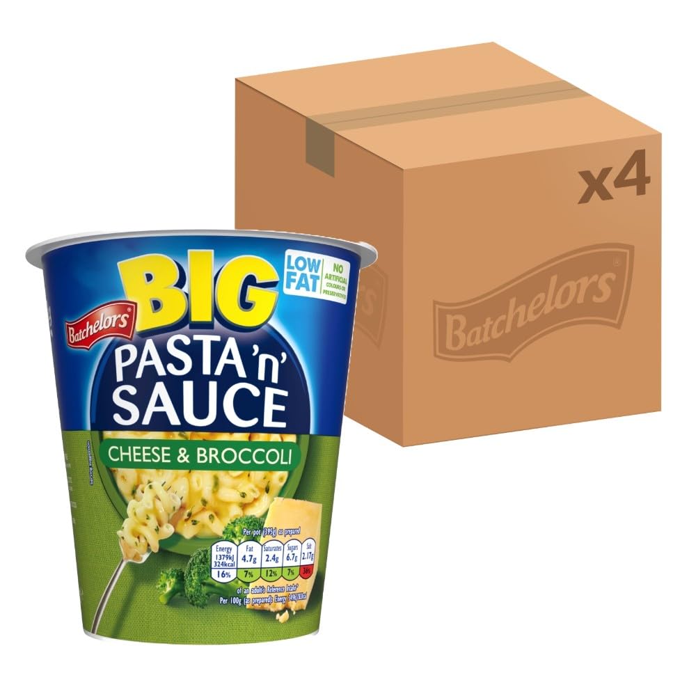Batchelors Big Pasta "n" Sauce Cheese & Broccoli Ready Meal Pot, 85 g (Pack of 4)