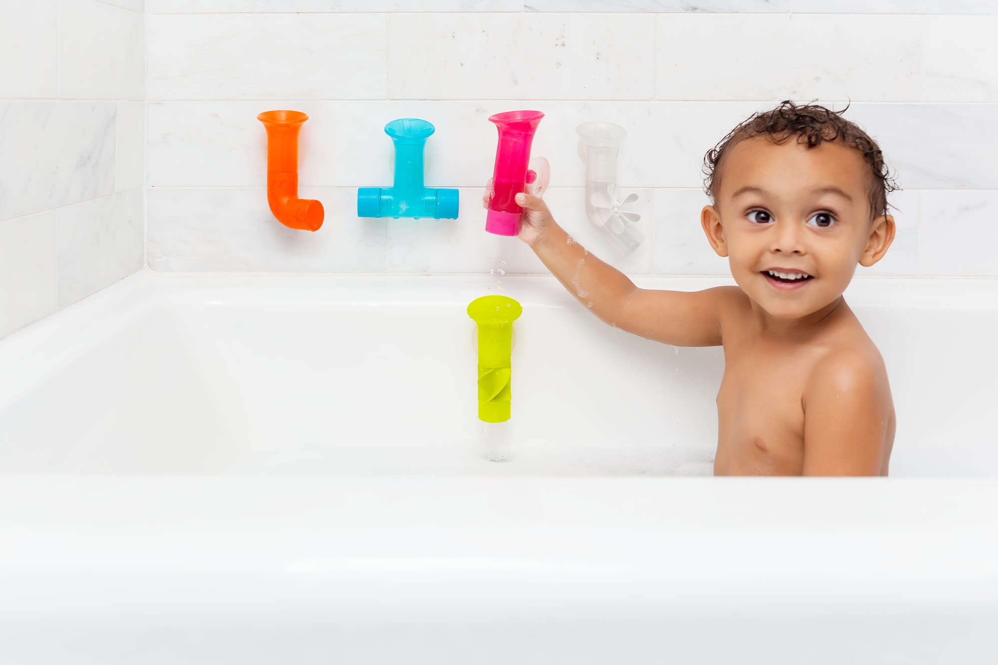 Boon Pipes Bath Toy - 5 Multicoloured Water Pipes | Ages 9 Months to 4 Years 5