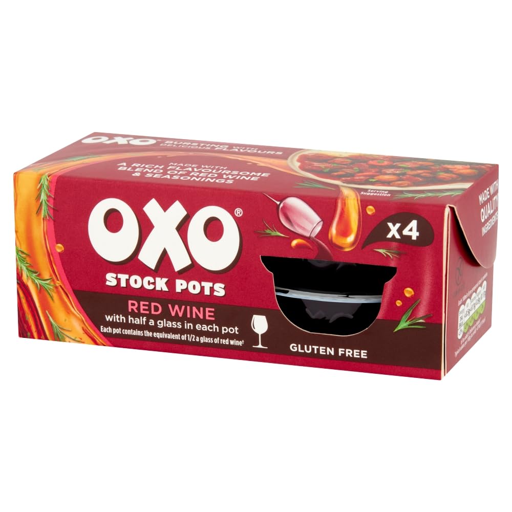 OXO Red Wine Stock Pots - Rich & Flavoursome Blend | 80g | 4 x 20g Pots 4