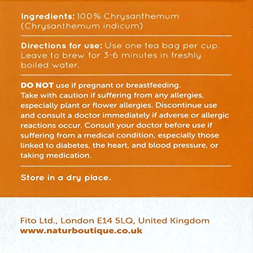 Natur Boutique Chrysanthemum Tea - 20 Unbleached Sachets | Caffeine Free Herbal Tea 4