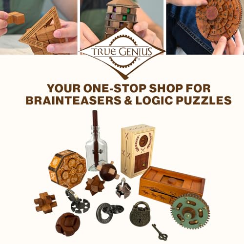 True Genius Grecian Computer Brain Teaser Puzzle - Wood Logic Game for Teens & Adults 10
