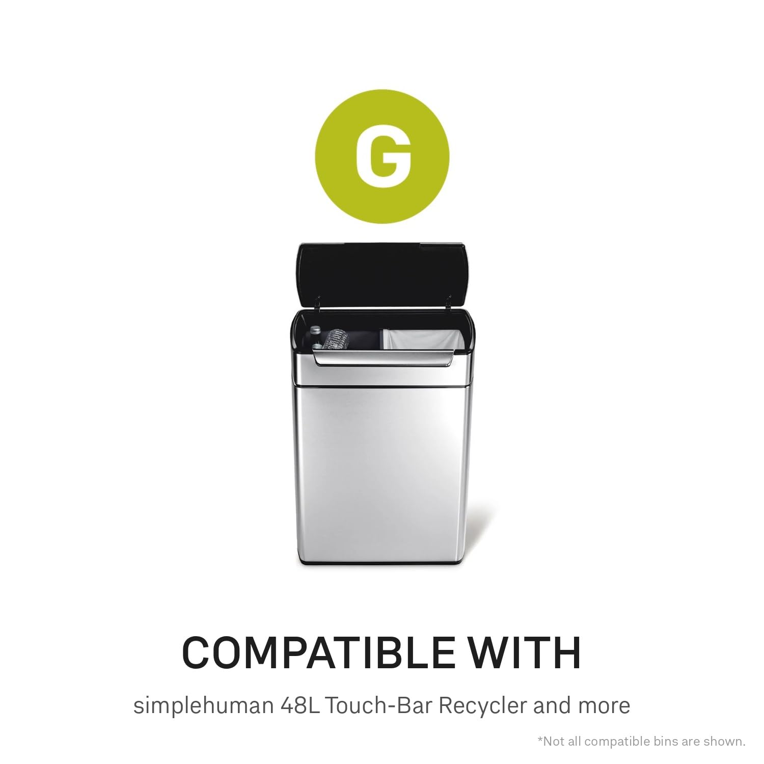 simplehuman Code G Custom Fit Bin Liners - 30L Capacity, White Plastic, Pack of 20 6