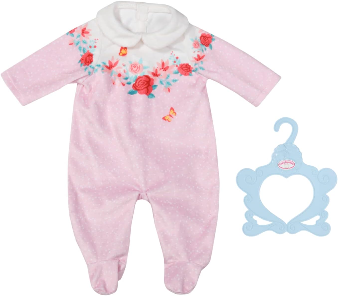 Baby Annabell 706817 Fit 43cm Doll Romper Set - Supersoft Pink with Rose Graphic