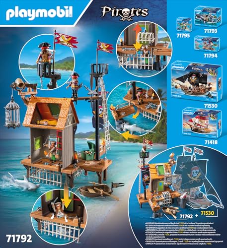 Playmobil Pirate Harbour with Prison Playset - Action Figures for Kids 4+ 5