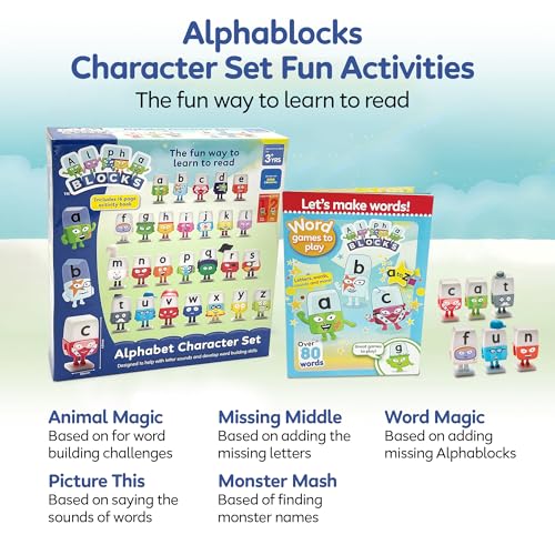 Alphablocks Alphabet Character Set - 26-Letter Educational Phonics Playset for Kids 6