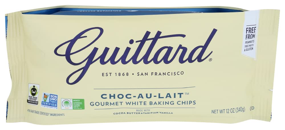 Guittard Choc-Au-Lait Baking Chips, 12oz (340g) - White Chocolate with Real Vanilla