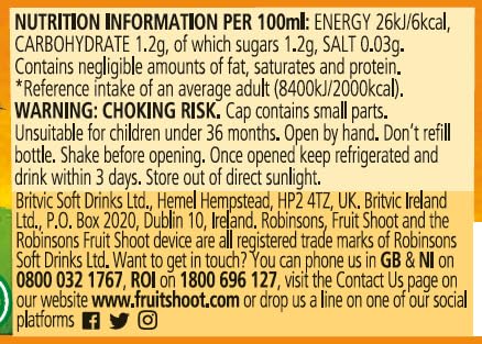 Robinsons Fruit Shoot Orange Low Calorie Soft Drink, 4 x 200ml 11