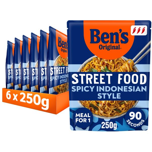 Ben's Original - Street Food Scharfe Nudeln nach indonesischer Art, Fertiggericht (6 x 250 g)