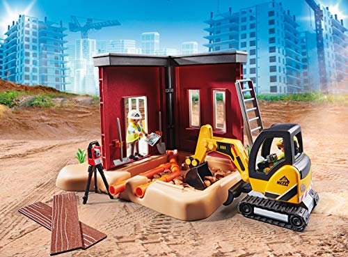 Playmobil City Action Construction Small Excavator - Movable Bucket & 2 Figures (70443)