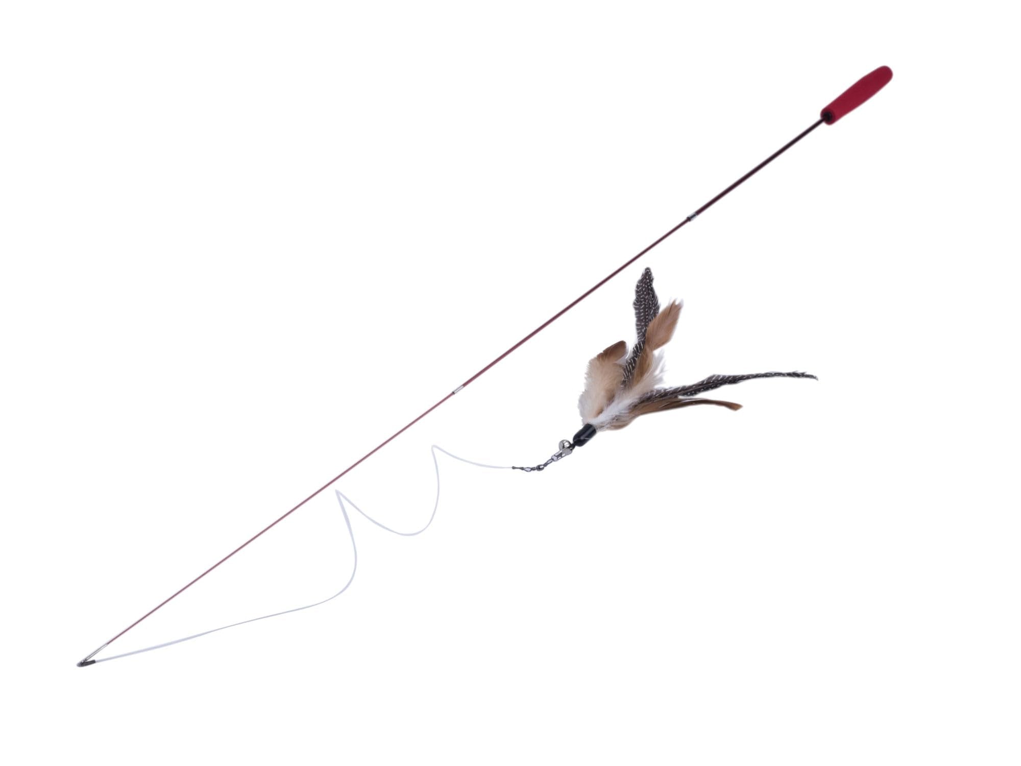 Petface Retractable Feather and Bell Wand Cat Toy - Interactive Teaser | Portable