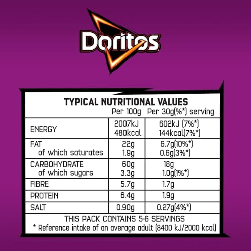 Doritos Extra Flamin' Hot Sharing Bag Crisps 163g 7