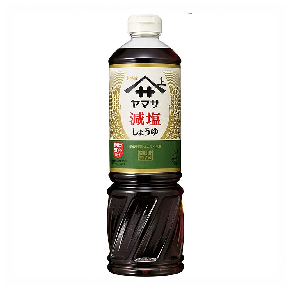 Yamasa Low Sodium Soy Sauce - Naturally Brewed Japanese Umami | 1L Bottle 1