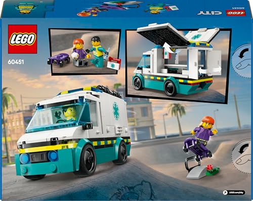 LEGO City Emergency Ambulance Playset with 2 Minifigures - Building Toy for 5+ Year Olds 12