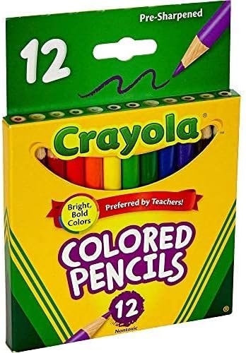 Crayola 4112 - 12 Half Length Colored Pencils, Multi-Color, Pre-Sharpened, Soft Thick Leads, Ideal for Kids Ages 3+ 3
