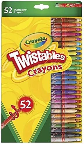 Crayola Twistables 52-Pack Multicolor Wax Crayons - Twist-Up Crayon Set for Kids