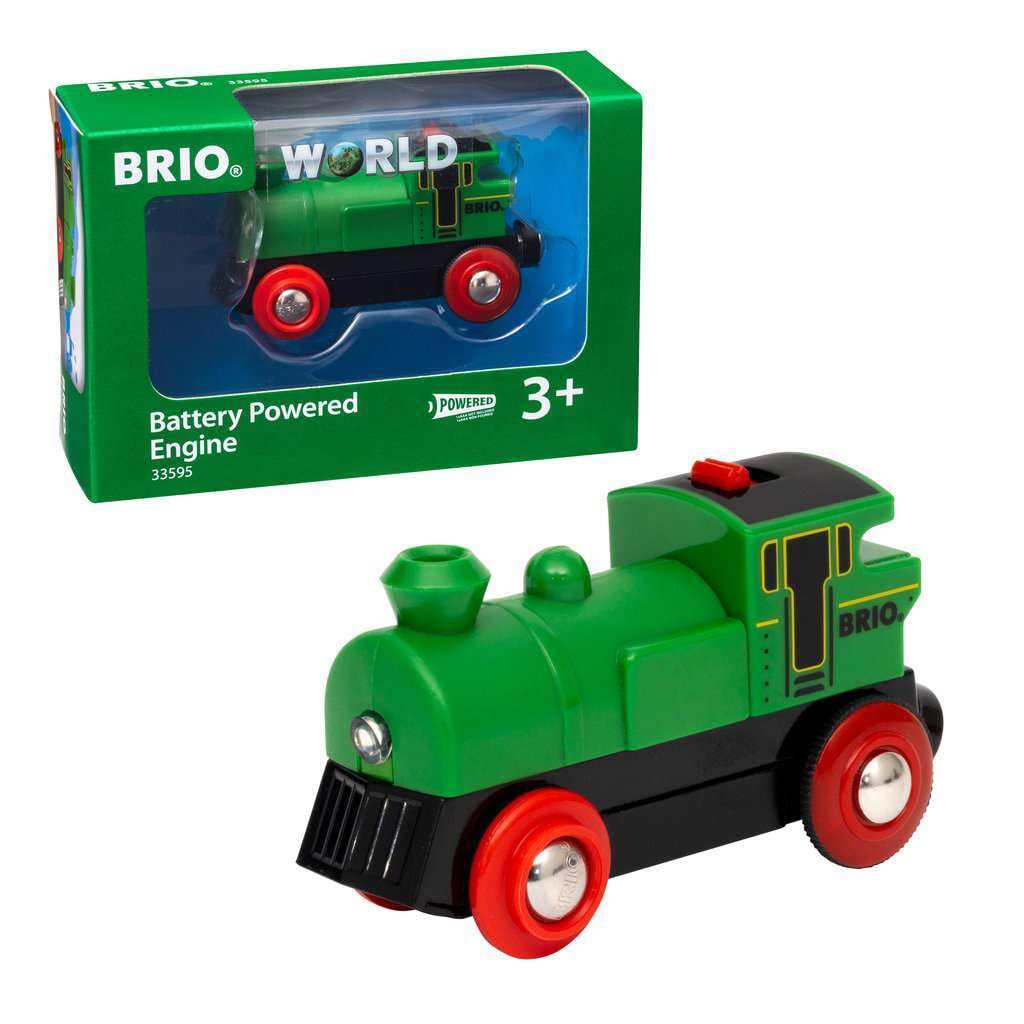 BRIO World Battery Powered Train Engine - Lights, Forward & Reverse, Magnetic Coupling for Ages 3+ 4