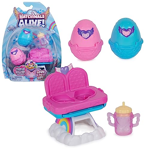 Hatchimals Alive Hungry Playset with Highchair and 2 Mini Figures - Interactive Hatching Fun for Ages 3+ 17