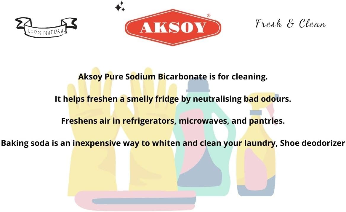Aksoy - Pure Baking Soda 850g | Sodium Bicarbonate Powder for Baking, Cleaning & Home Uses