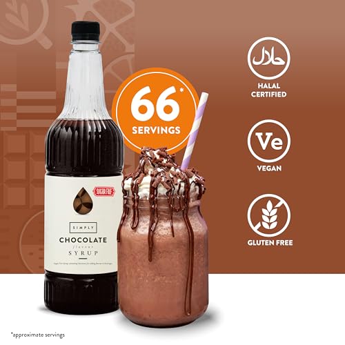 Simply - Sugar Free Chocolate Syrup, Low Calorie Vegan & Nut Free Beverage Syrup 6