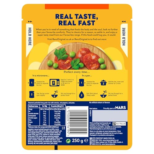 Ben's Original - Favourites Paella Chorizo and Vegetable Microwave Rice Meal (6x 250g) 7