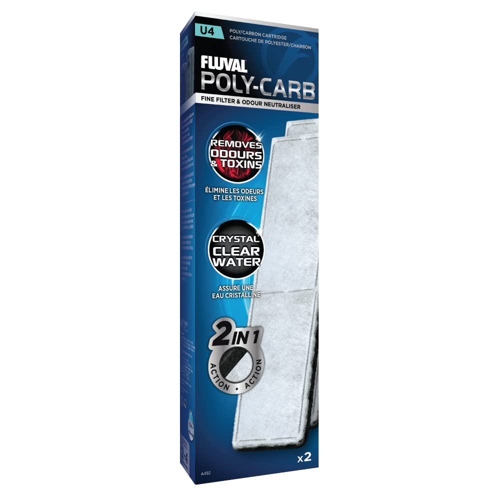 Fluval U4 Filter Carbon Cartridge - Chemical Filtration | U4 Fit | 2-Pack 1