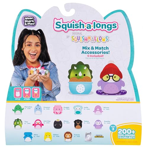 Squish-a-longs Mini-Squish 14-Pack - Sushi, Dodo Bird, Cuttlefish & Mystery Collectible 11