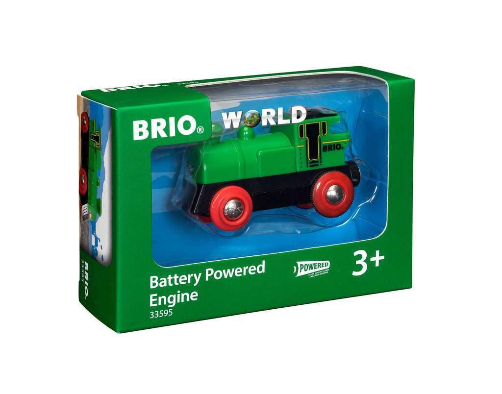 BRIO World Battery Powered Train Engine - Lights, Forward & Reverse, Magnetic Coupling for Ages 3+