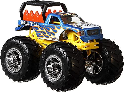 Hot Wheels Monster Trucks 1:64 4-Pack Assortment, Multipack of Toy Trucks with Giant Wheels and Epic Designs