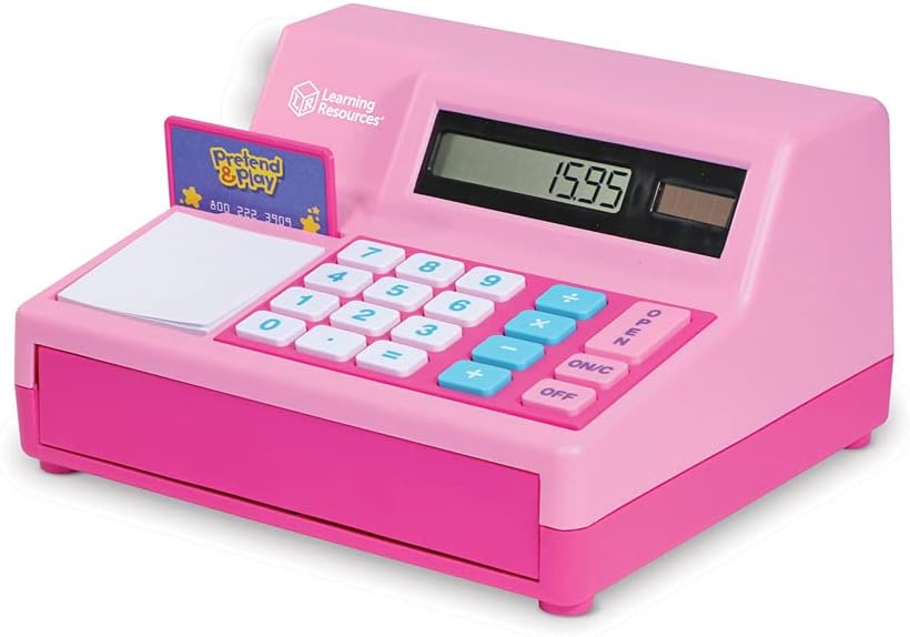 Learning Resources Pretend & Play Calculator Cash Register - Educational Playset for Kids, Ages 3-7