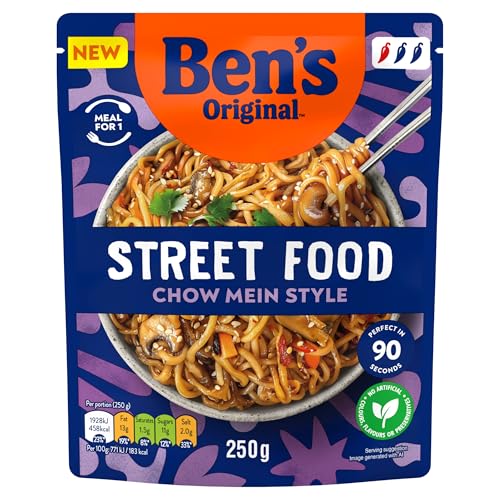 Ben's Original - Street Food Chinesische Chow Mein Style Nudeln Fertiggericht (6x 250g) 6