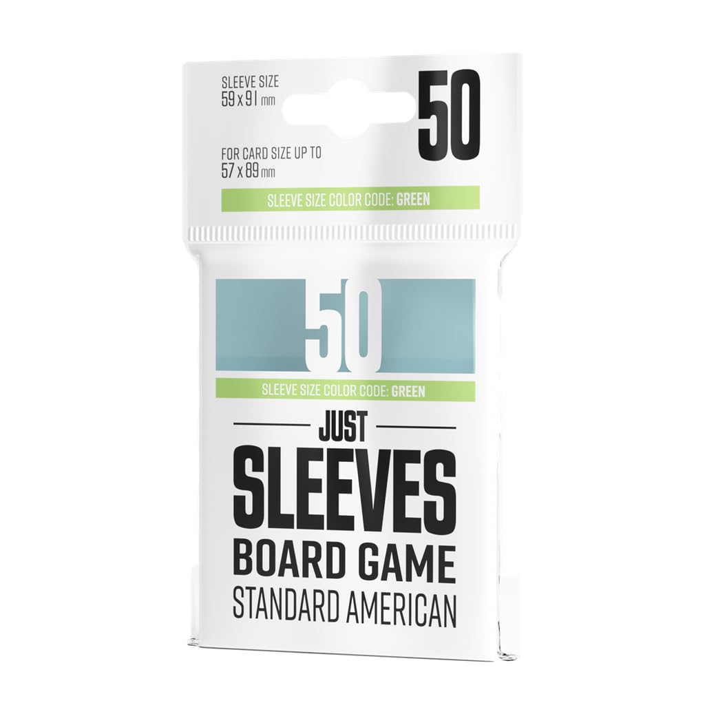 Gamegenic Just Sleeves - Standard American Size Card Protection | 50 Count Green Sleeves