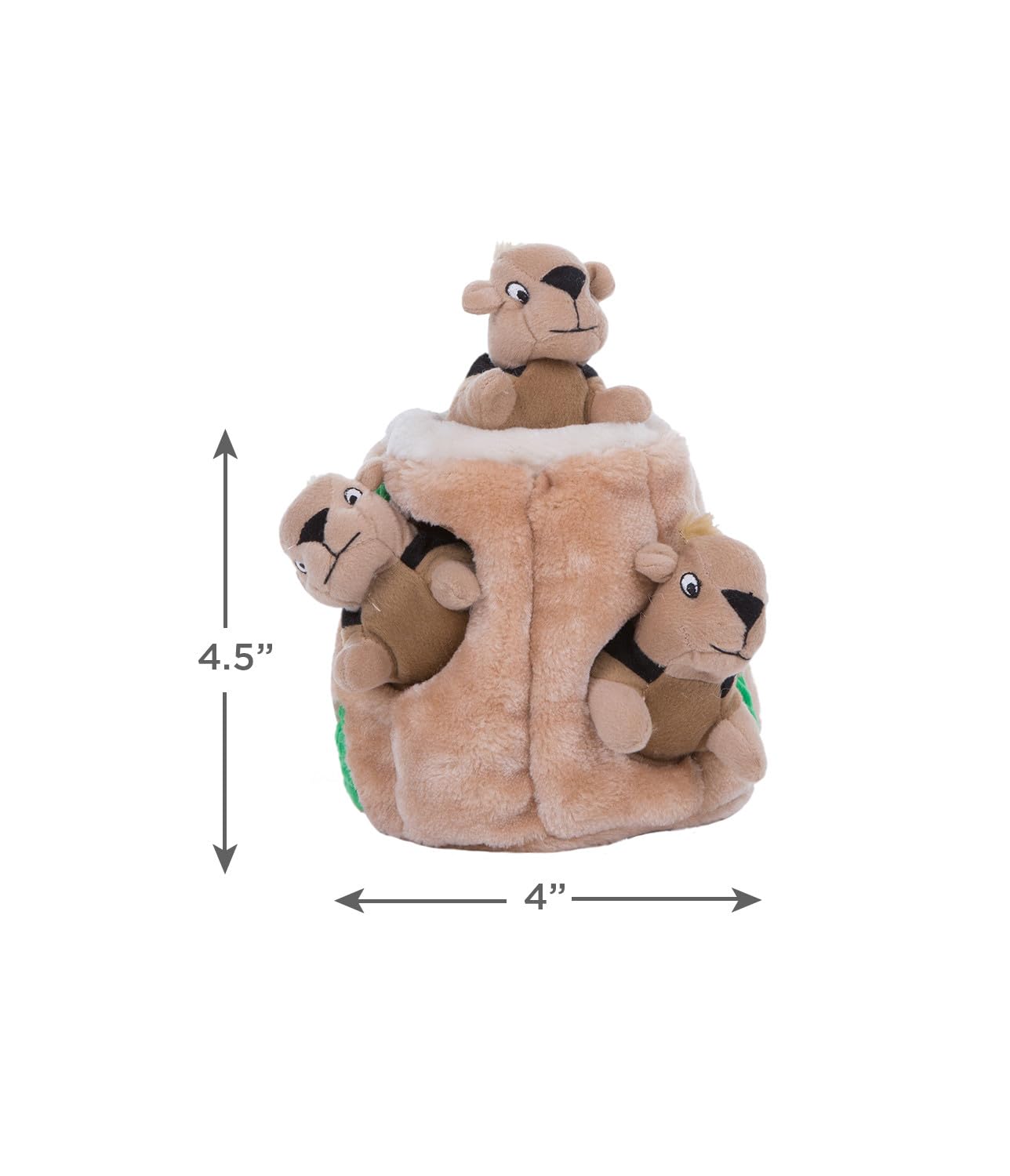 Outward Hound Hide A Squirrel Plush Dog Toy Puzzle - Small Size, Brown, Hide-and-Seek 3