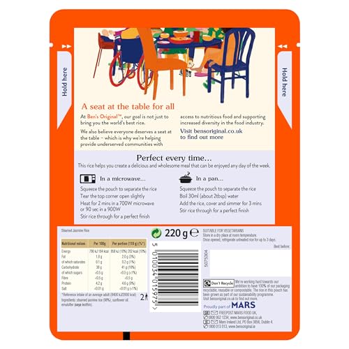 Ben's Original Jasmine Microwave Rice, 6 x 220g Pouches 7
