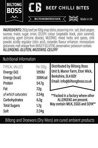 Biltong Boss Chilli Bites (Snap Sticks) - Authentic South African Beef Snack, High Protein, Low Carb 7