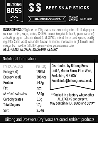 Biltong Boss Original Snap Sticks (Bites) - Authentic South African Beef Snack, 100g 7