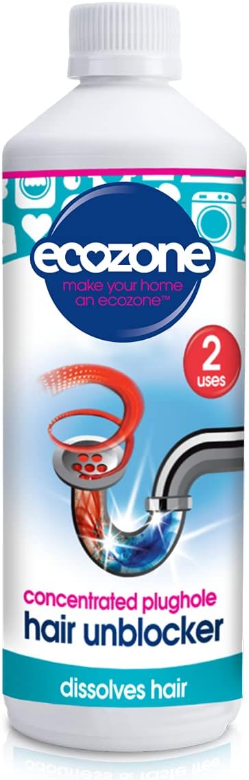 Ecozone Plughole Hair Unblocker - 250ml Enzymatic Drain Cleaner