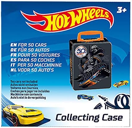 Theo Klein 2881 Hot Wheels Metal Storage Case - Holds 50 Cars, Portable Toy Organizer for Kids 3+
