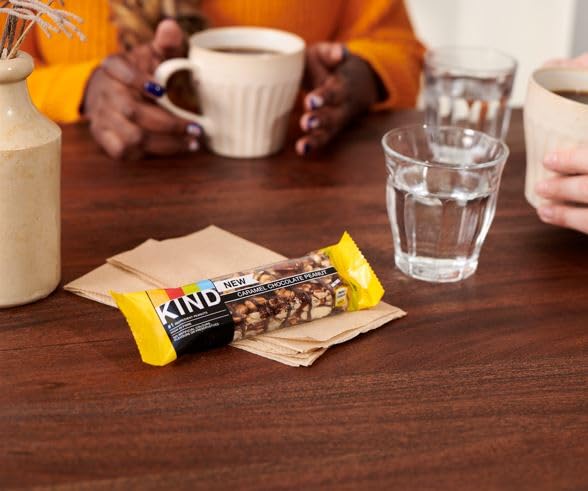 KIND Caramel Chocolate Peanut Gluten-Free Snack Bars - High Fibre, No Artificial Ingredients