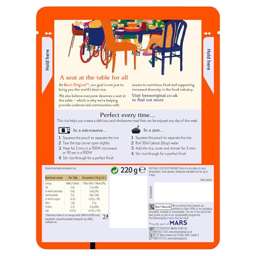 Ben's Original Wholegrain Microwave Rice, 6 x 220 g Pouches 7