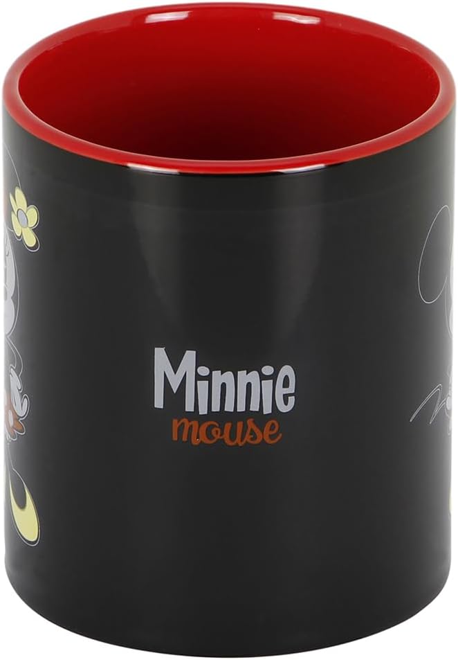 Minnie Mouse Face Mug - Pink Ceramic Coffee Cup, 13 x 9.5 cm