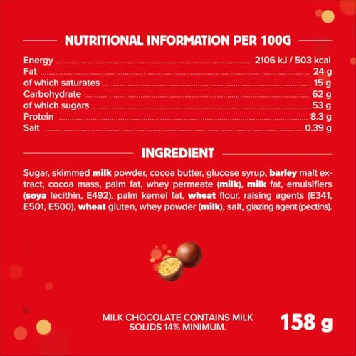 Maltesers Chocolate Gifts Bag, Sharing Pouch, Crunchy Malt Balls in Milk Chocolate, 158g 5