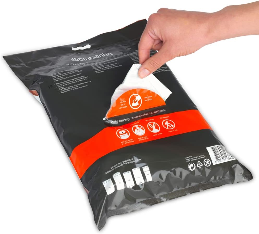 Brabantia - PerfectFit Bin Liners (Size L/40-45 Litre) Thick Plastic Trash Bags 4