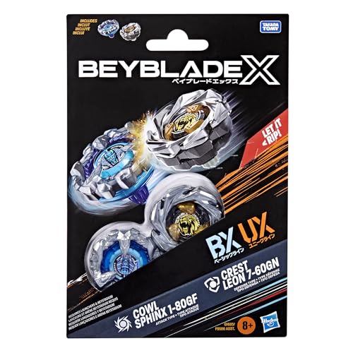 Beyblade Cowl Sphinx 1-80GF & Crest Leon 7-60GN Dual Pack Set | Right-Spin Attack & Defense Types 3