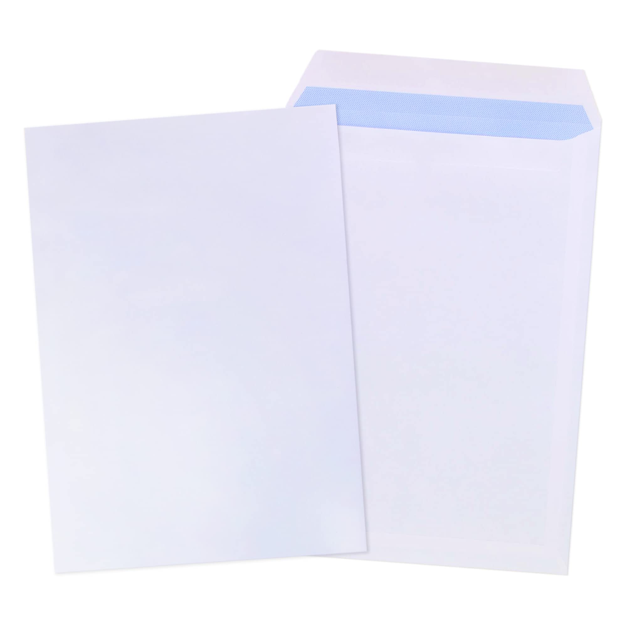 Globe Packaging C4/A4 Plain White Self Seal Envelopes 90gsm, Pack of 50 | Blue Security Tint | Made in the UK 1