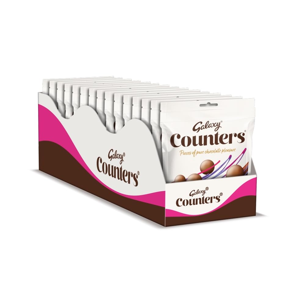 Galaxy Counters Chocolate Pouch Bulk Box, Milk Chocolate, Kosher Certified, 15 x 112g