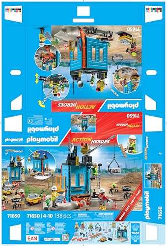 Playmobil 71650 Action Heroes: Construction Site Promo Pack - Building Playset for Kids 4+ 7