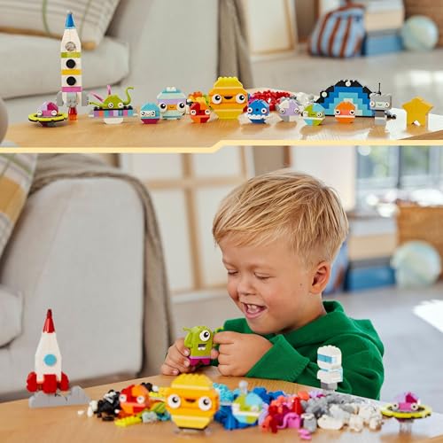 LEGO Classic Creative Space Planets Brick Box - Solar System Building Set for Kids 5+ 15